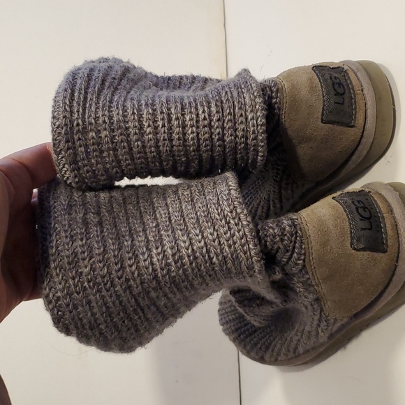 UGG Cardy Knit Boots Gray Size 6 - Picture 9 of 12